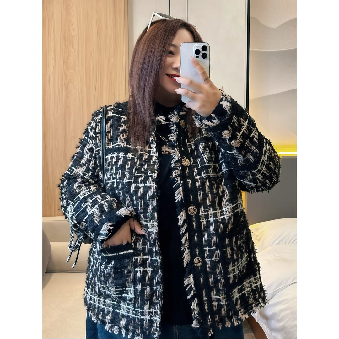 断码捡漏~旖旎容貌 / 精致小香风优雅外套11629花契200斤胖mm秋冬