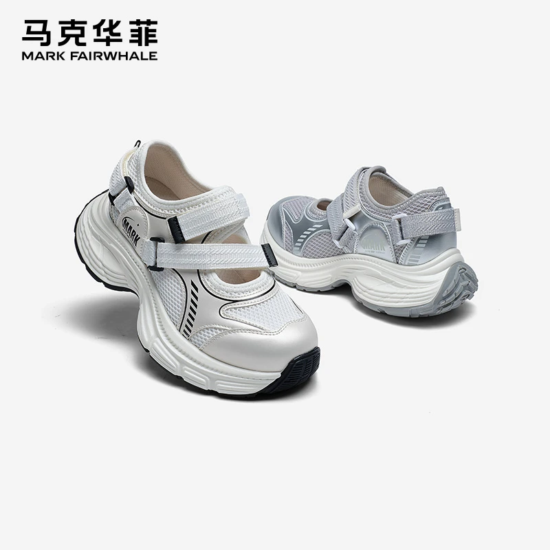 马克华菲厚底老爹鞋女2025春夏新款时尚透气增高玛丽珍运动休闲鞋
