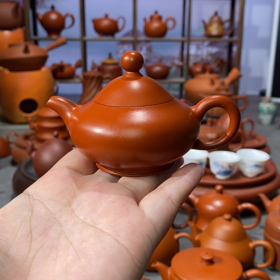 茶壶紫砂荣记大红袍朱小乳丁壶70c