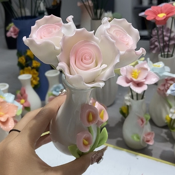 陶瓷纯手工捏花设计