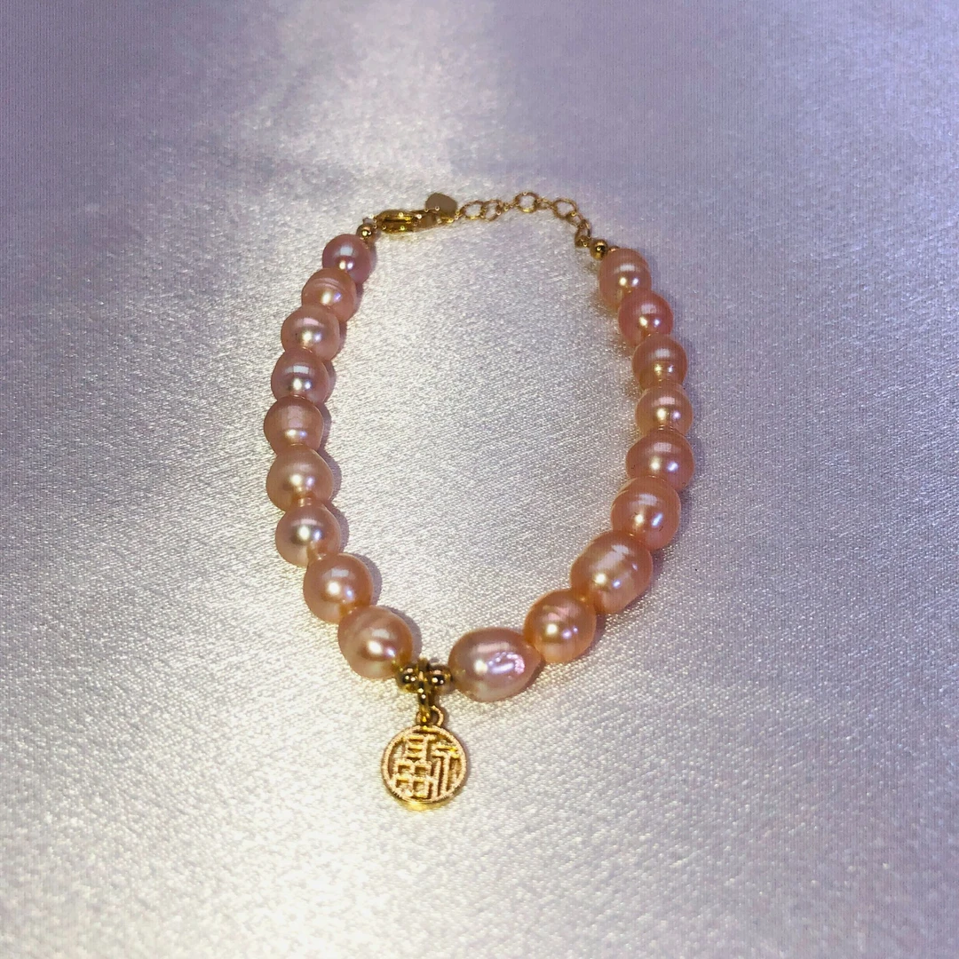 合金手链 福字金桔色气质时尚手链