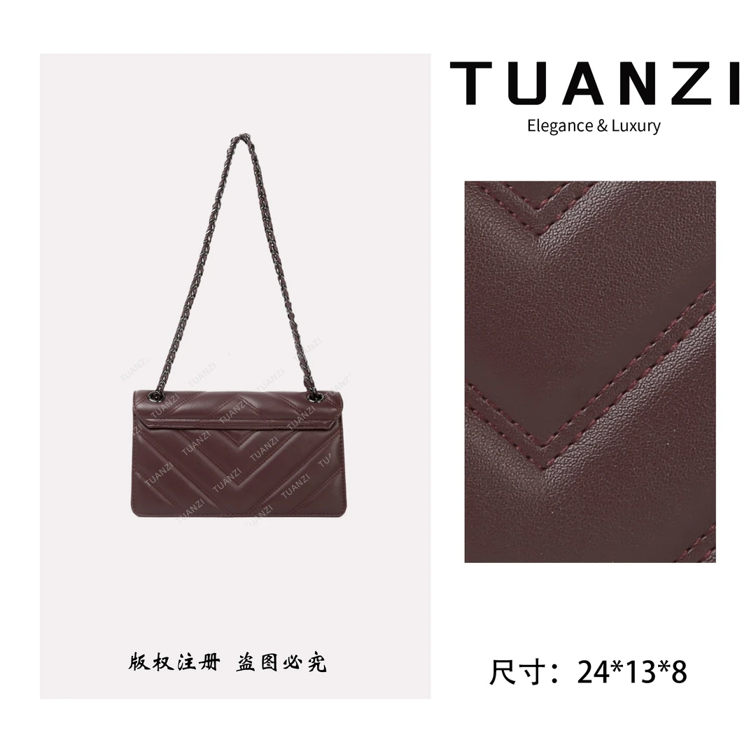 TUANZI『高端玩家』纪老师家秋冬新款24cm腋下包 SKL-7781-咖啡色