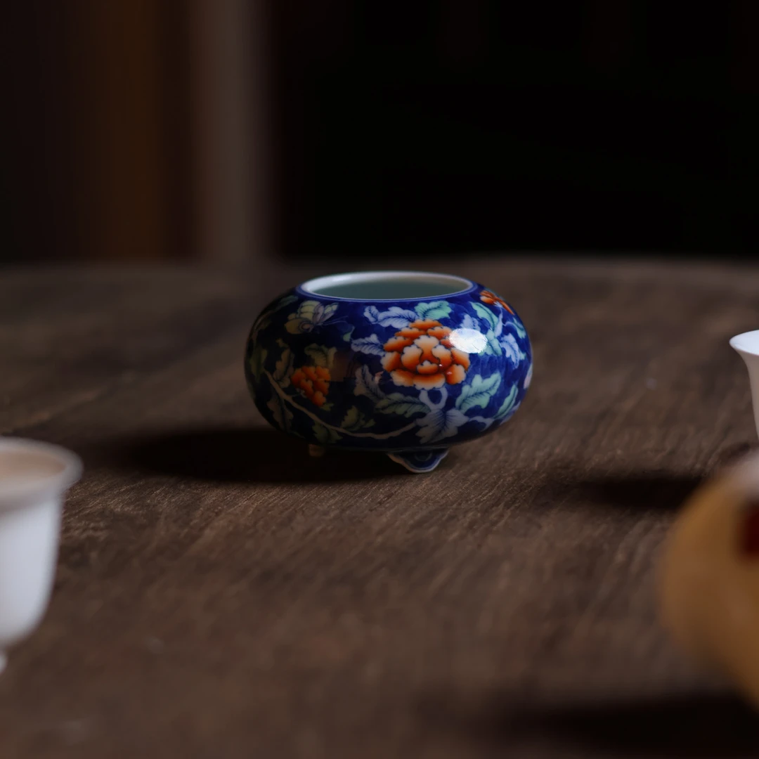 【悦生活】蓝地牡丹-卓君-香炉（卓君S0059）