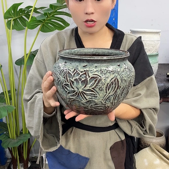 19+21 -粗陶花盆有孔