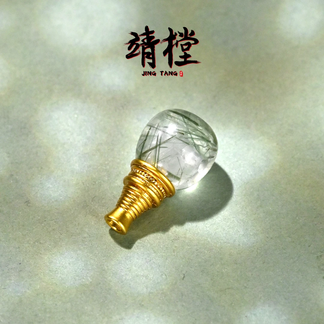 9MM绿发晶分体式三通文玩椰蒂菩提手串手链配饰配珠配件佛头佛塔