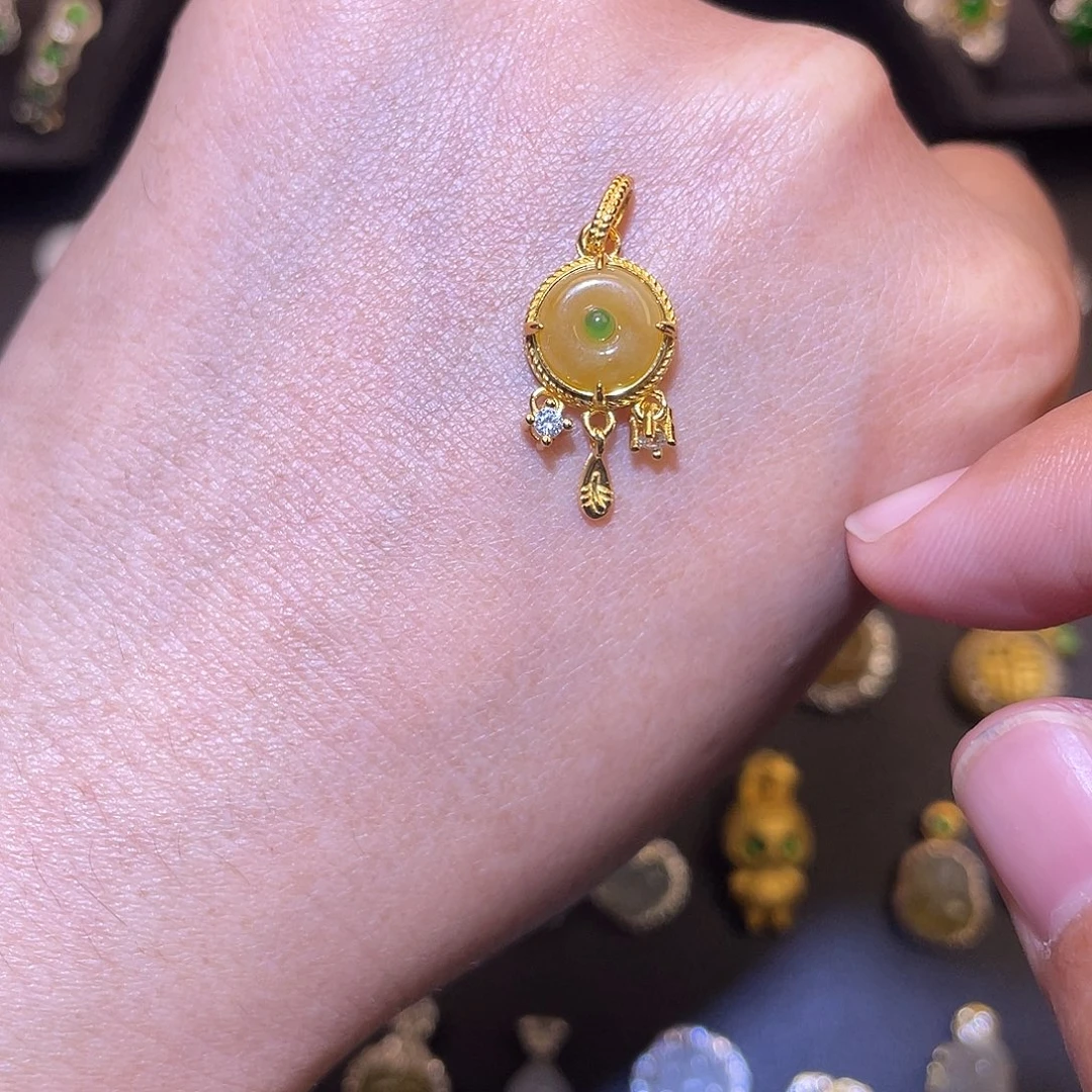 翡翠银S925镶嵌吊坠(不含链)