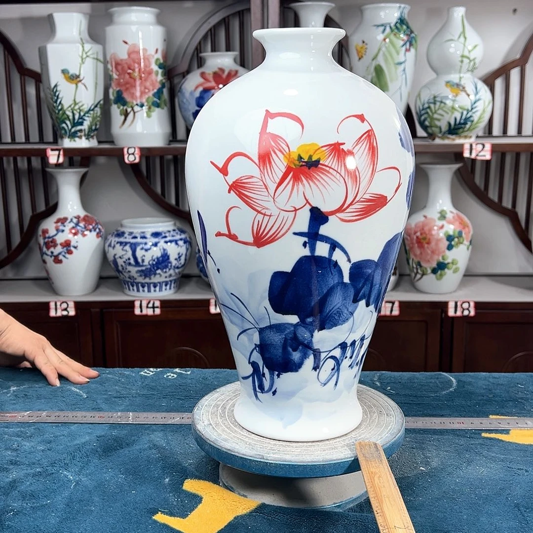 摆件景德镇陶瓷梅荷花