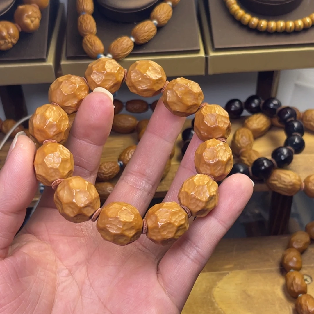 开***伙橄榄核手串/手链1.7无相奶酪