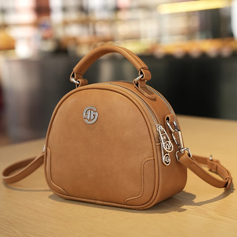 GELANDAI品牌纯色小圆包2025新款时尚简约洋气单肩斜挎包9360