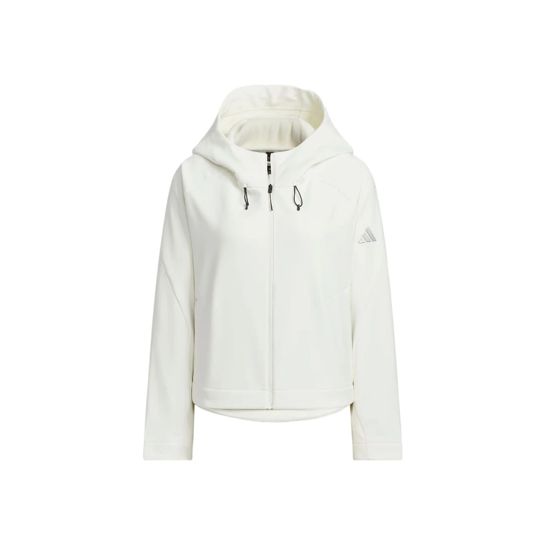 adidas/阿迪达斯女款白色运动休闲连帽夹克外套卖场同款JM8858
