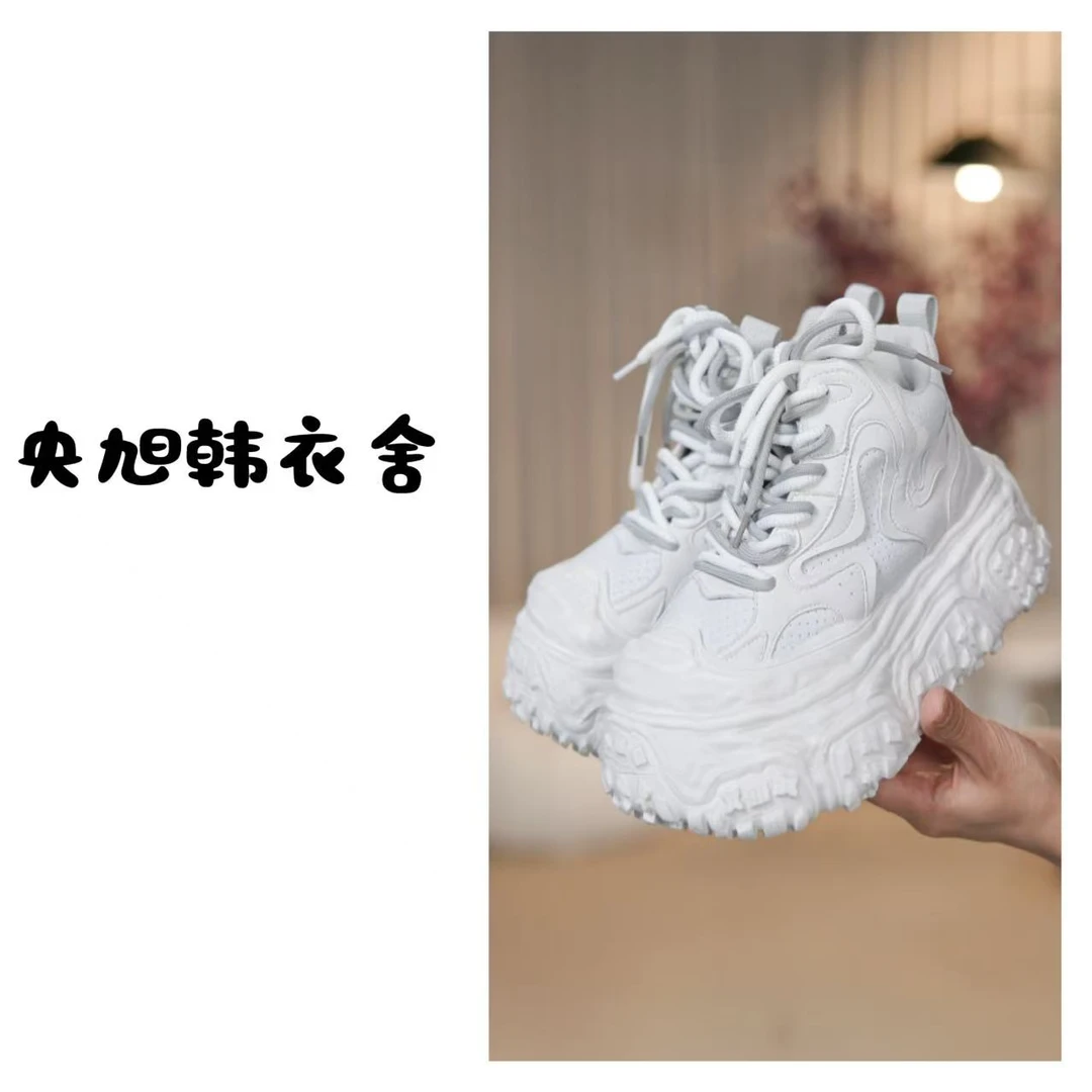 央旭韩衣舍  高帮脏脏边溶解鞋