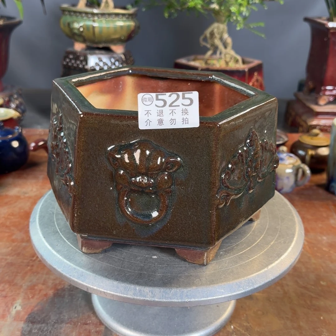 紫砂花盆自*飞525瑕疵品