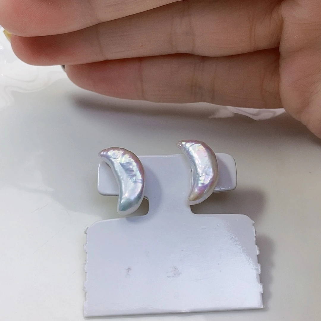 淡水珍珠特价不退不换极光耳饰银S925镶嵌