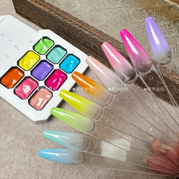 【9色装】彩虹桥糖果色免洗九宫格拍拍胶·甲油胶2g*9（不带刷子色板）