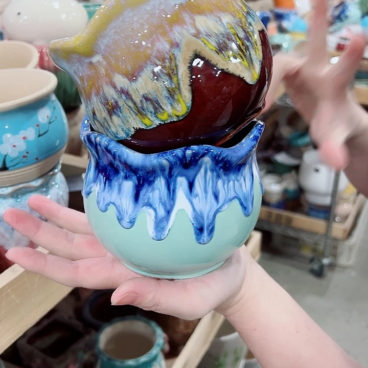 有孔，凑单福利满10元发货陶瓷多肉花盆！