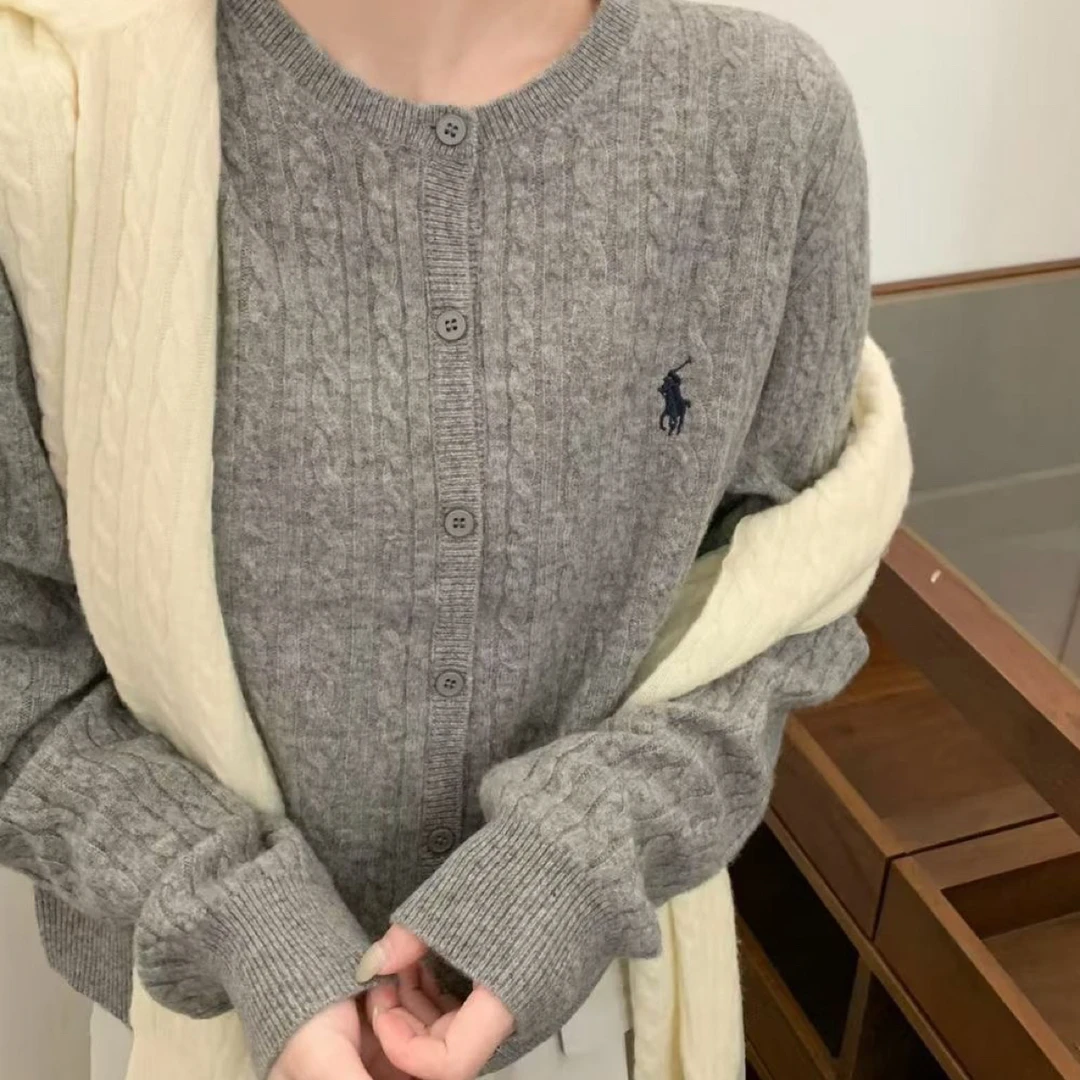 女显瘦长袖小马针织刺绣毛针织衫网红开衫时尚秋季