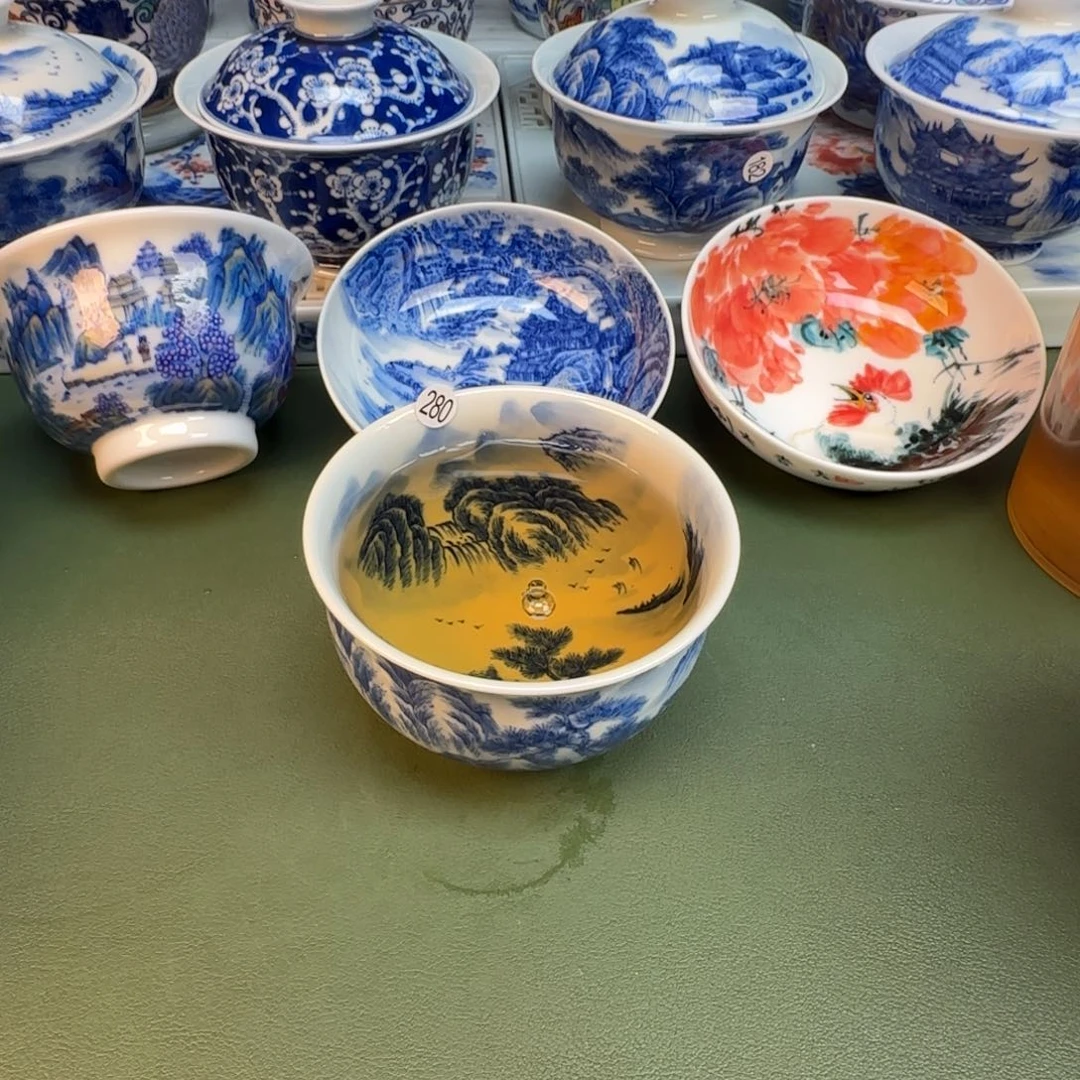 纯手工纯手绘茶具石头280