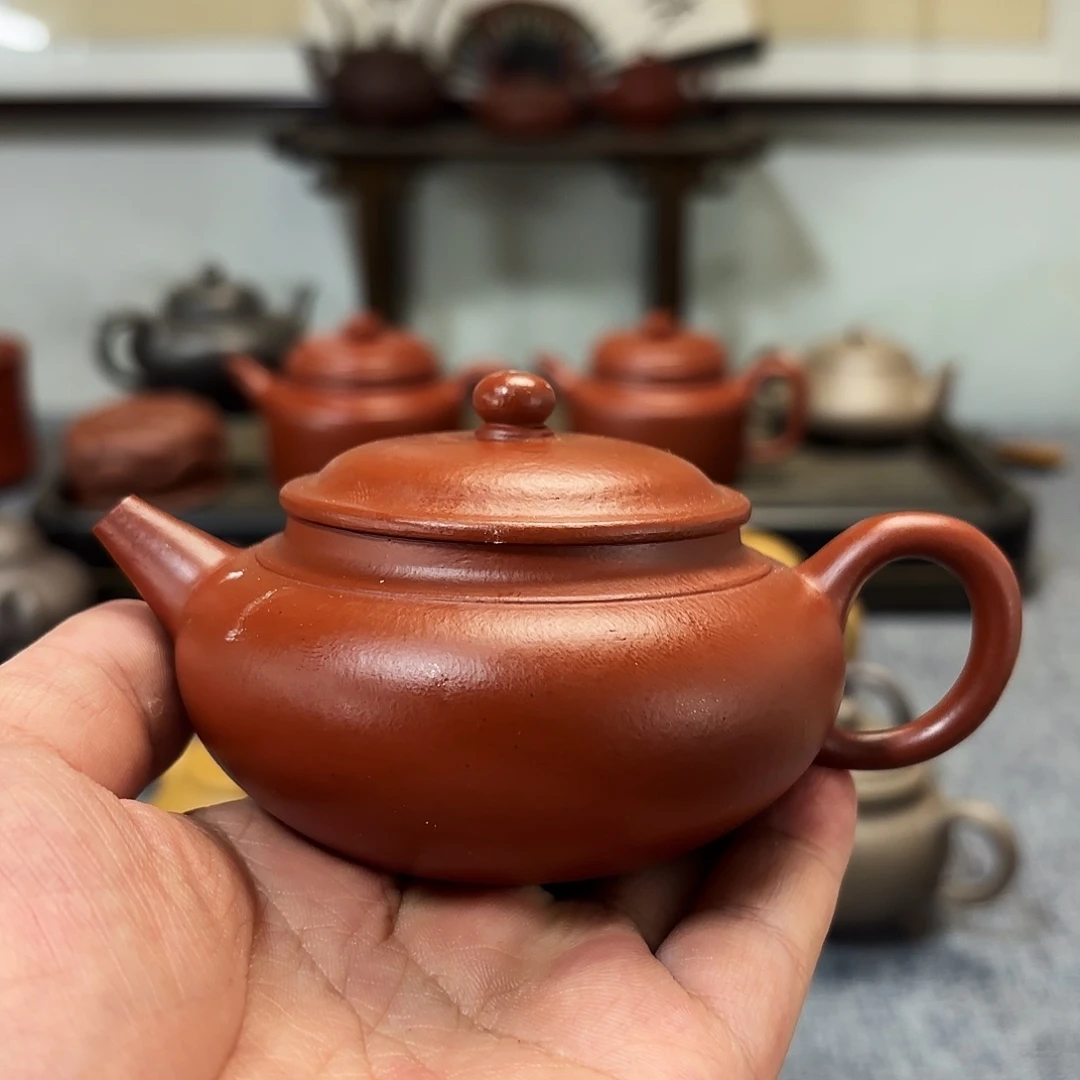 茶壶紫砂全手工紫砂壶扁灯