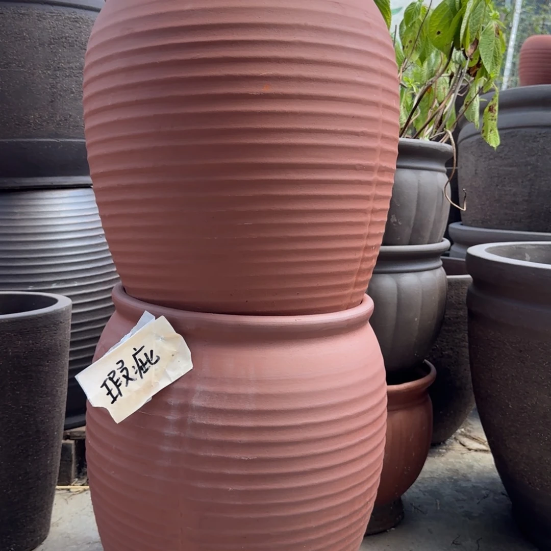 紫砂花盆口35高50宜兴紫砂瑕疵粗糙花泥