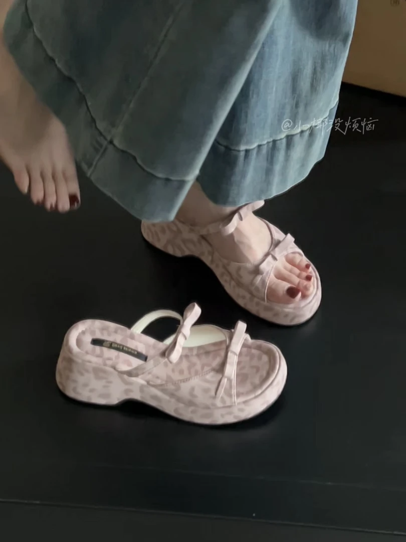 【小椰家】蝴蝶结增高一字拖鞋2025夏季新款外穿休闲凉拖鞋TX368