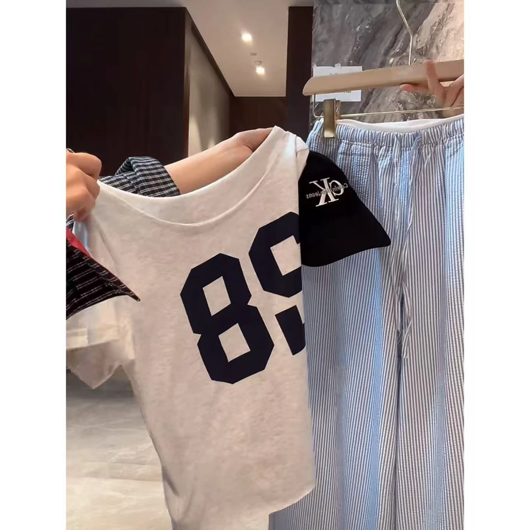 徐秋阳  28号斜肩T（常规版型）  春季新款百搭时尚显白短袖12305-