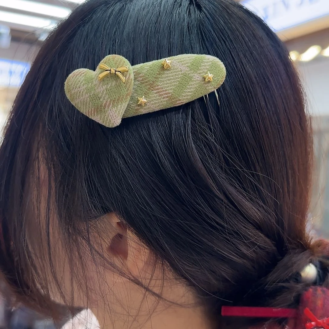 三醋酯纤维绿色爱心叉梳-2