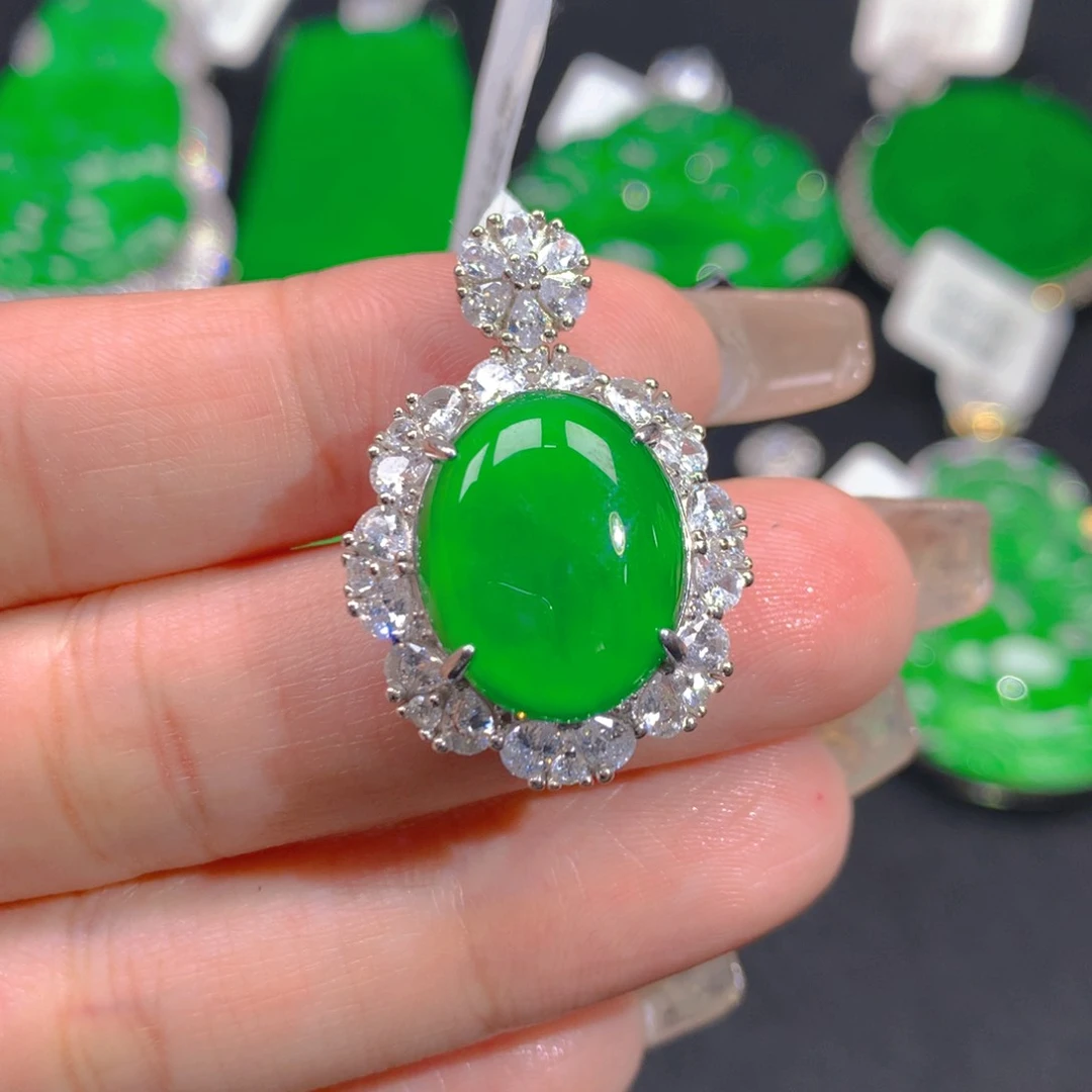 翡翠颈饰银S925镶嵌11111111111