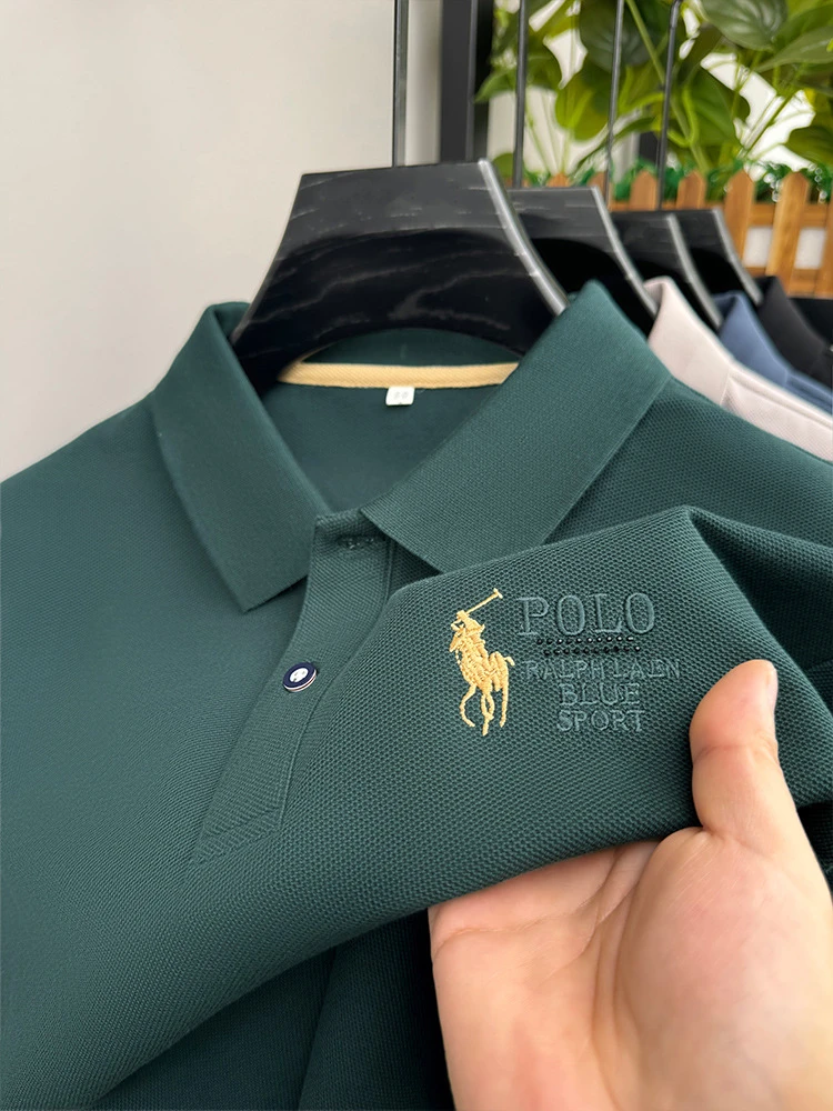 小马刺绣polo衫男百搭短袖男装刺绣Polo衫夏季半袖时尚高档父亲节