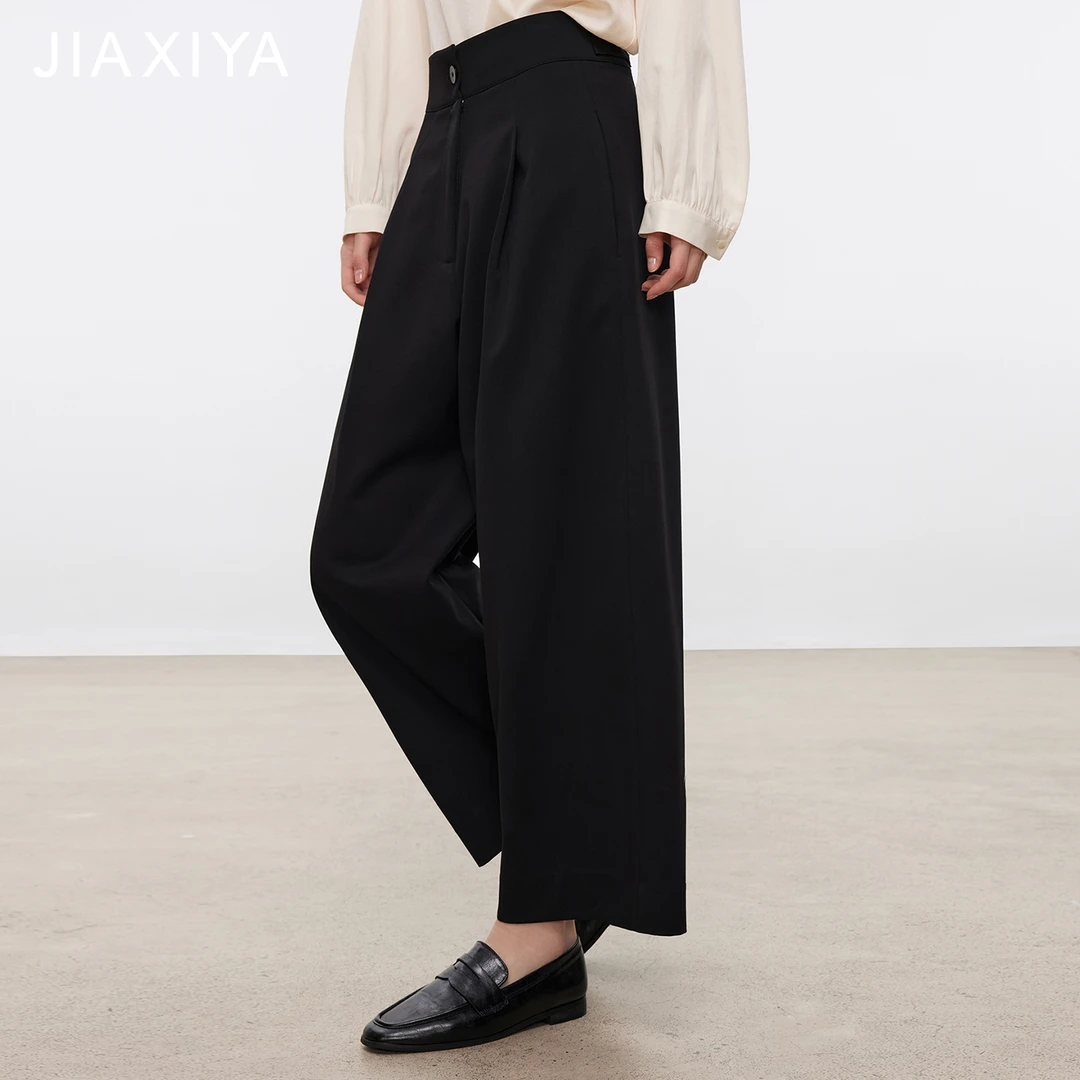 秋季新款气质纯色时尚百搭直筒家简约舒适休闲阔腿九分裤Q267