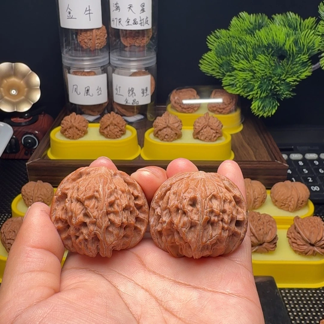 望***语文玩核桃吊坠老树红皮山地磨盘40尺