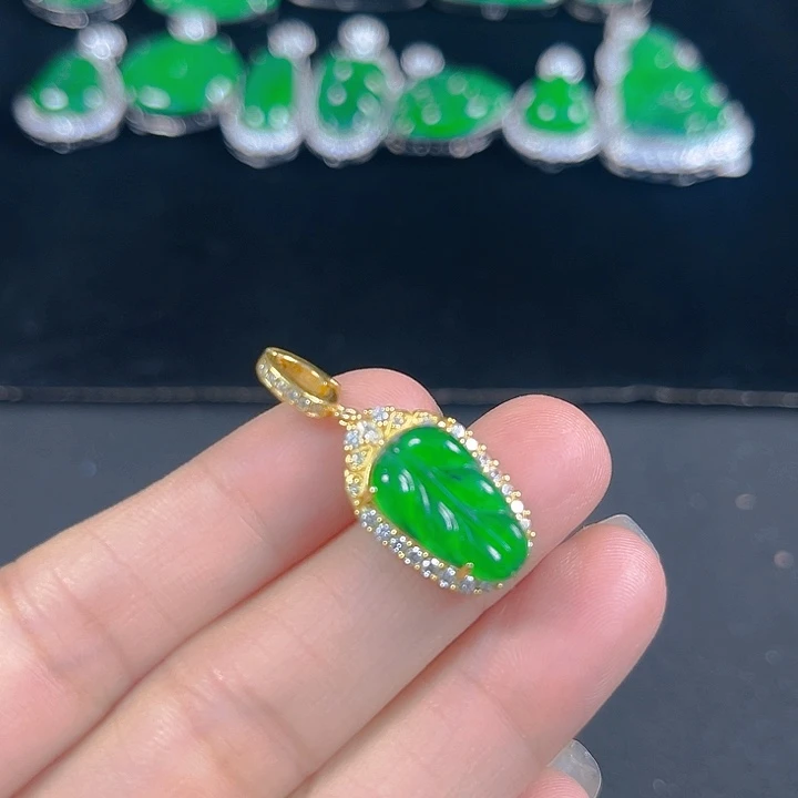 翡翠银S925镶嵌吊坠(不含链)