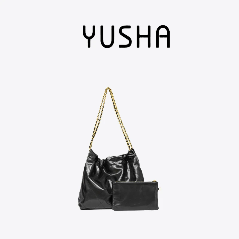 YUSHA/高档大号黑色袋袋金链-9531