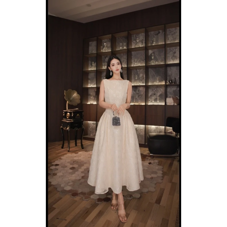 七爷定制 国内设计师品牌 显瘦气质重工连衣裙 9025