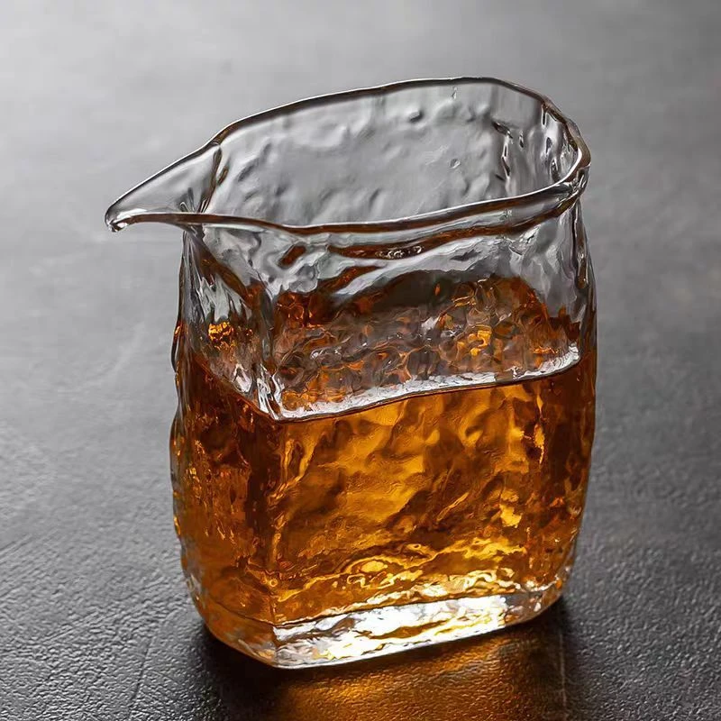 冰川纹理四方玻璃公道杯耐热锤纹加厚分茶器创意功夫茶鹰嘴高硼硅