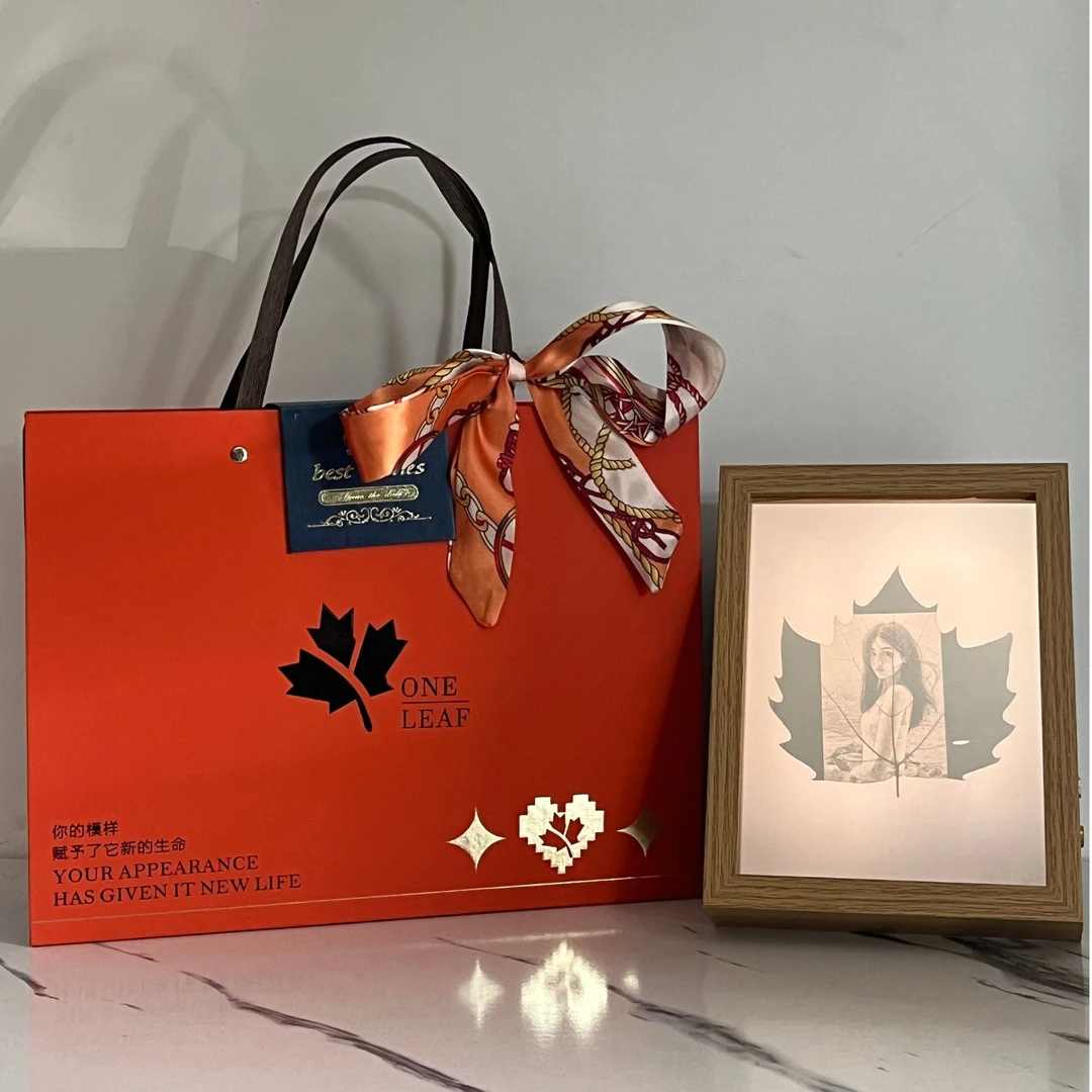高端定制叶雕礼盒套装创意烫金压纹生日情人节礼物仪式感补差价