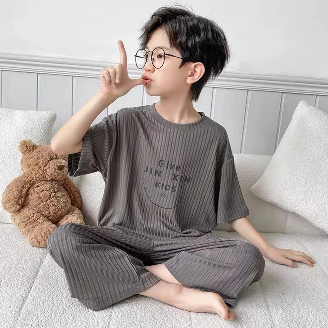 男童家居服套装儿童睡衣夏季装薄款新款宝宝中大童小孩空调服
