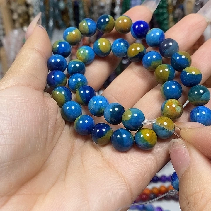 玛瑙/玉髓未镶嵌珠宝半成品地球玛瑙卡10mm