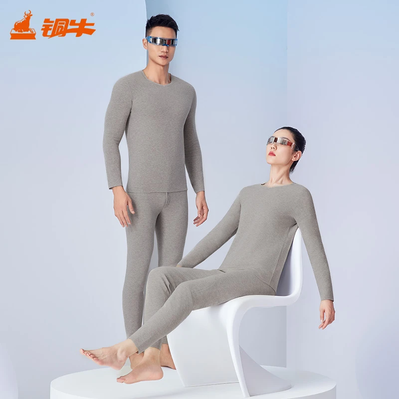 铜牛+北京时间（联名款）远红外蓄热贴护原液暖绒V领男套女套