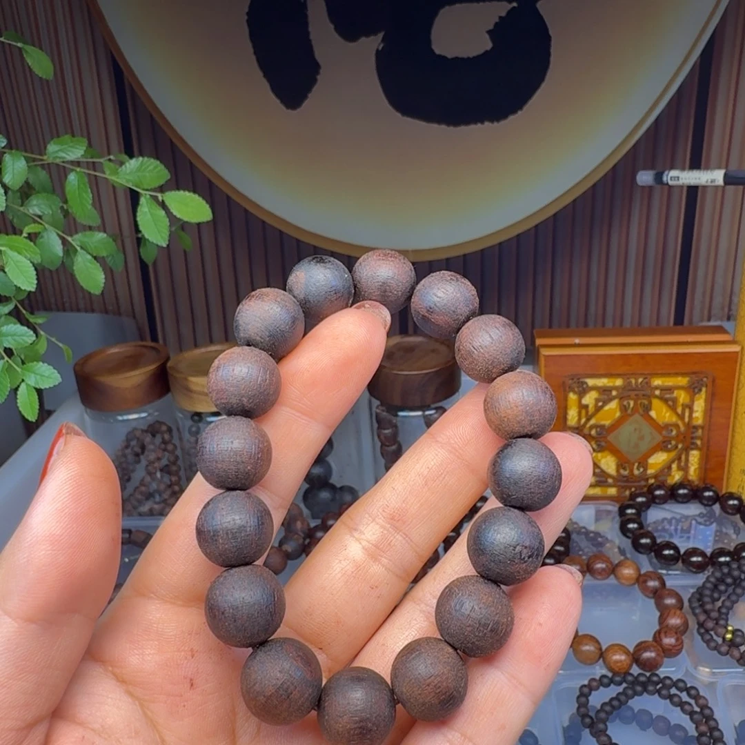 香榧木降真香金丝密结1.4圆珠一条