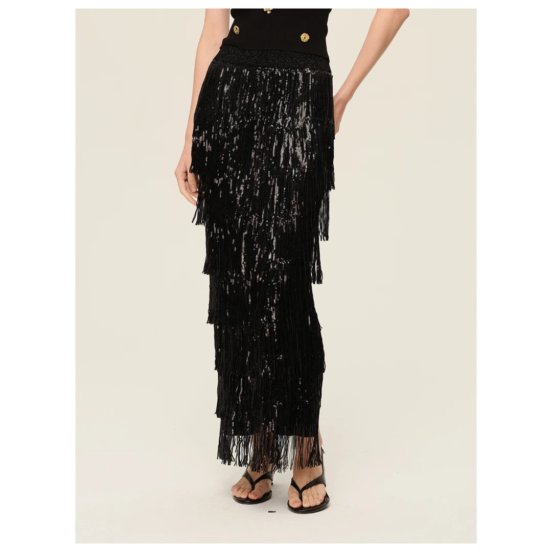 MIMBLANCHE 流苏半身裙