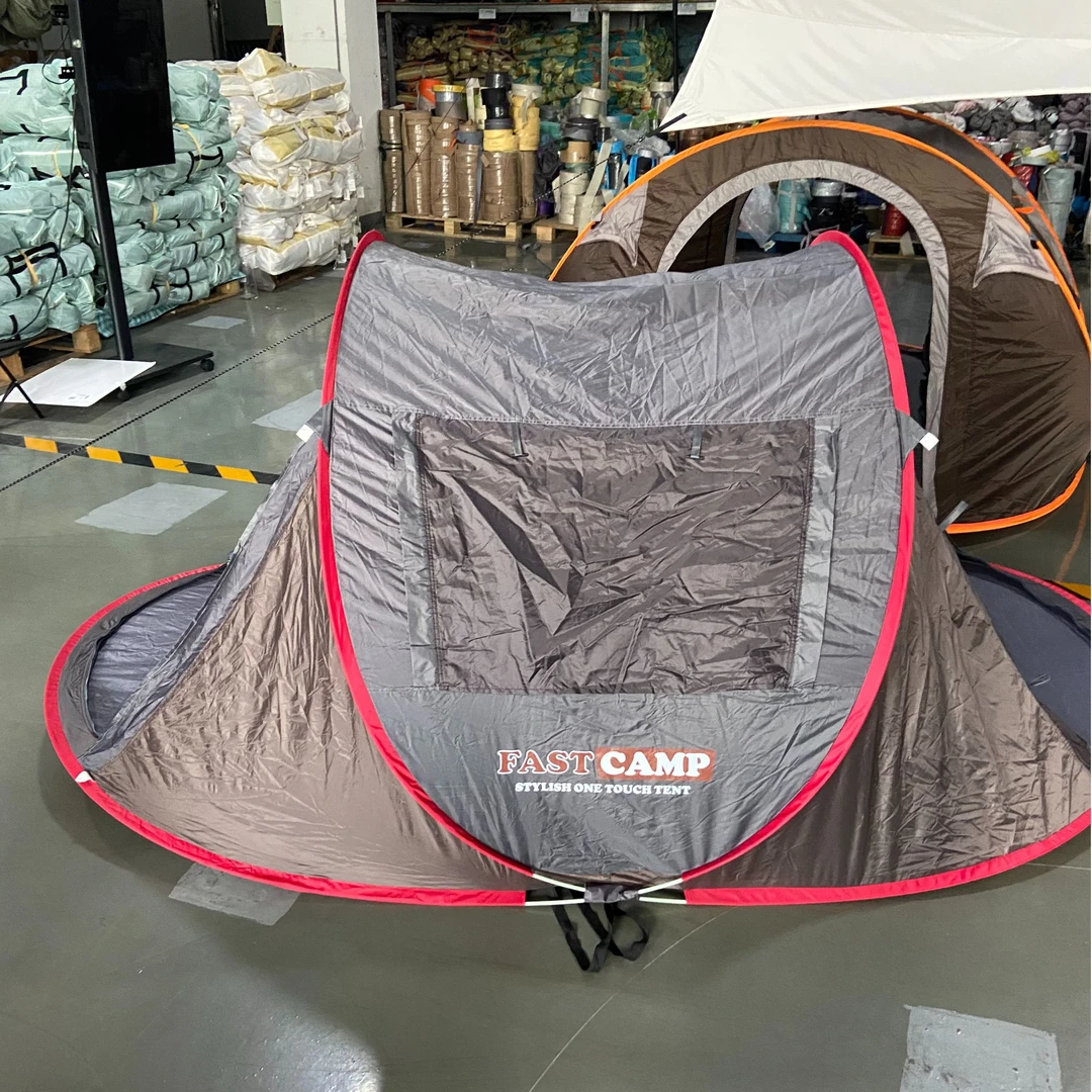 【工厂清仓】灰红轻量化自动手抛速开帐篷1-2人户外