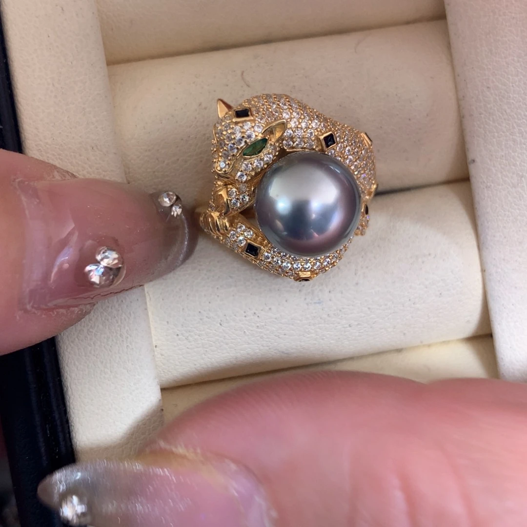 海水珍珠戒指银S925镶嵌