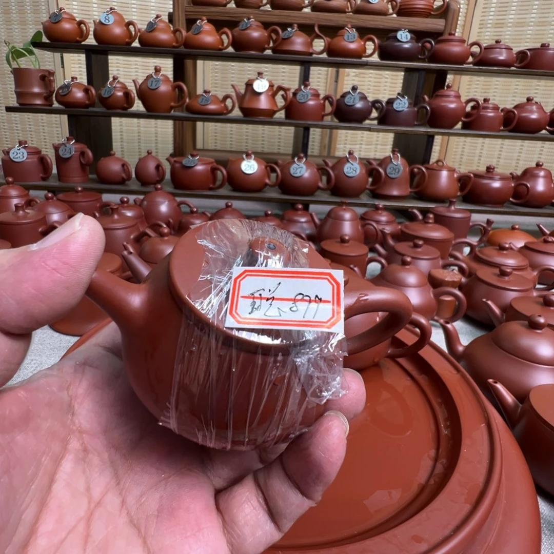 聪***9紫砂茶壶潮州手拉朱泥壶，微瑕不退换