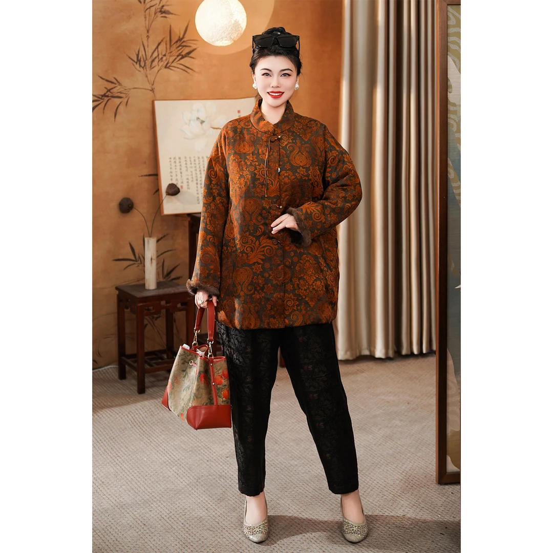 【金来照】100%桑蚕丝花萝香云纱羊服外套