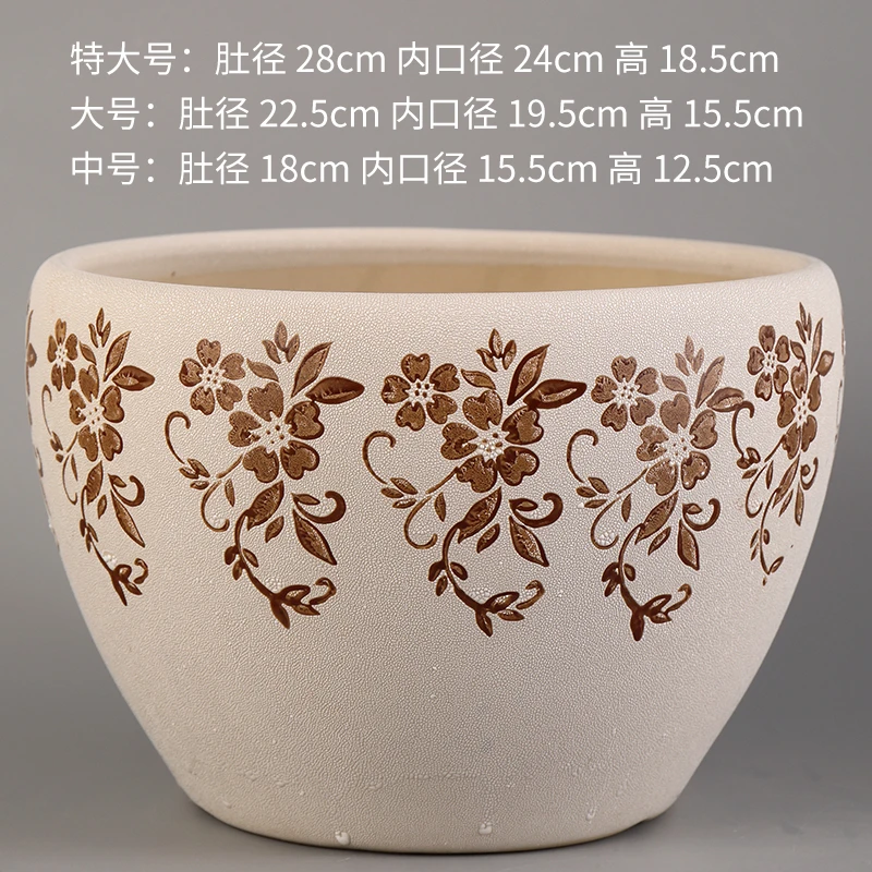 苹果型磨砂大口径陶瓷花盆办公桌面绿萝虎皮兰多肉绿植花盆包邮