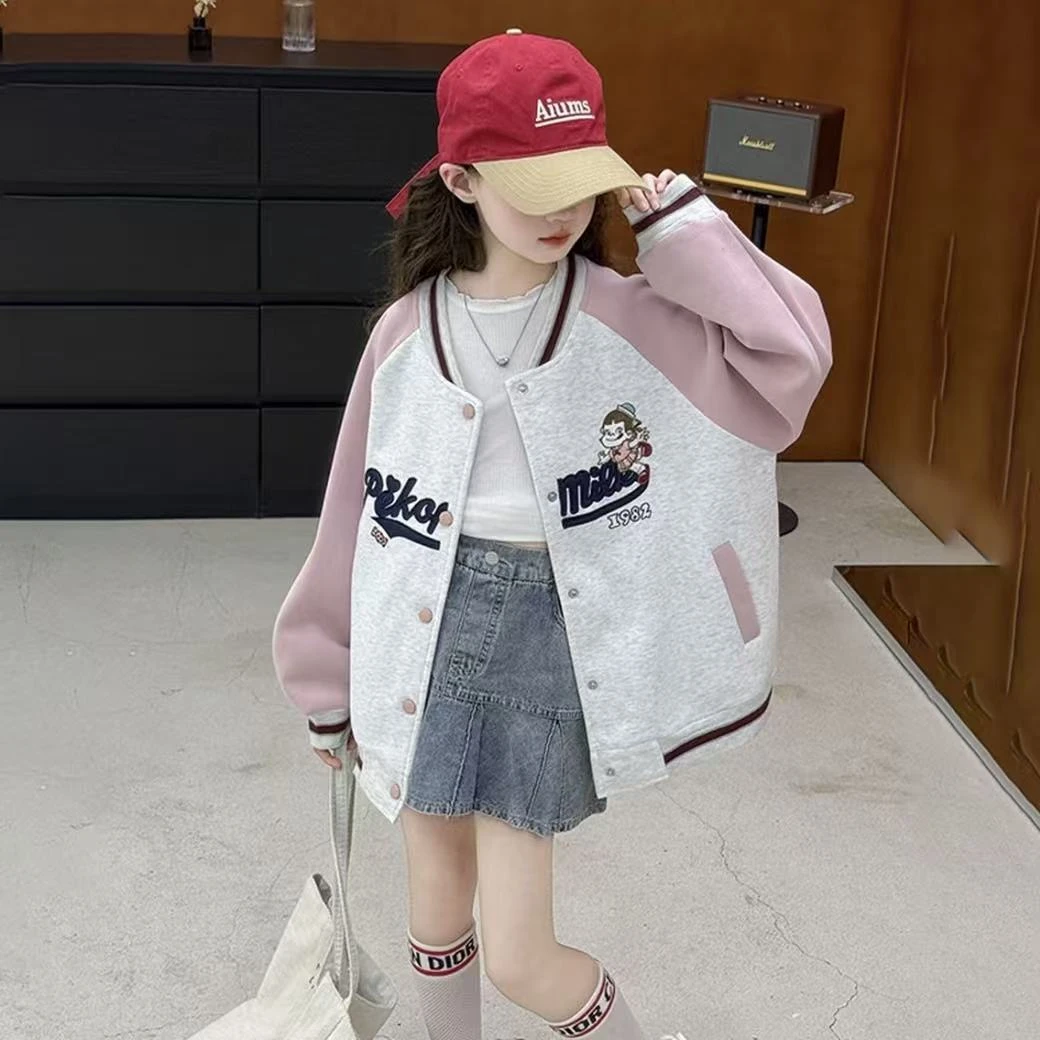 【现货】女童棒球服外套2025新款秋款中大童春季运动服上衣