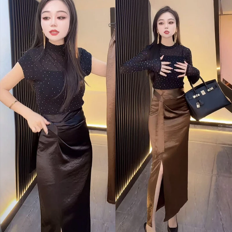 重工烫钻T恤显瘦气质网红时尚百搭修身上衣洋气轻奢打底春季新款7