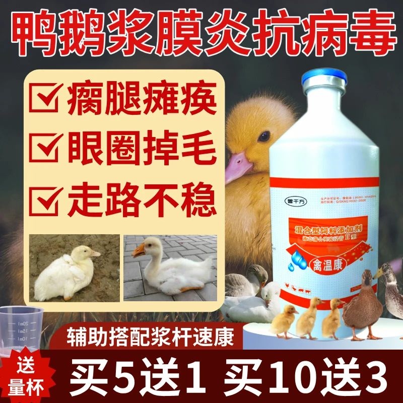 鸡鸭鹅站不起来瘫痪搭配浆膜炎养鸡专用感冒走路瘸软兽用添加剂