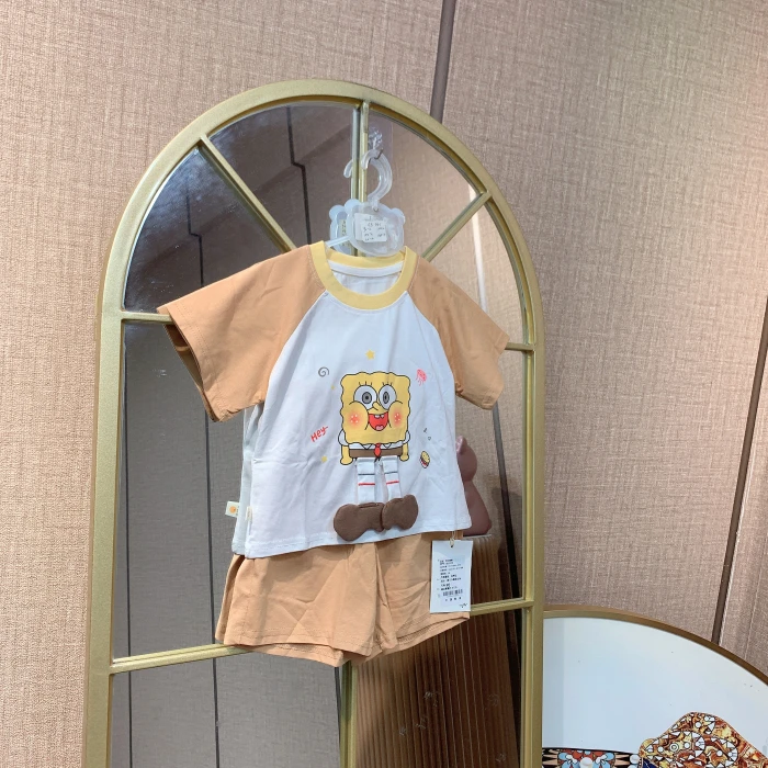 AB441    宝宝咖色短袖短裤套装  夏款