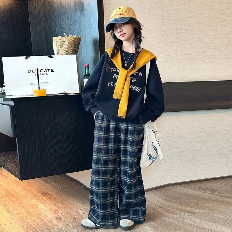 （送披肩）女童秋季卫衣套装2025新款洋气女大童秋装两件套QSC2388